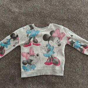Disney Gray Minnie Mouse Kids Sweatshirt